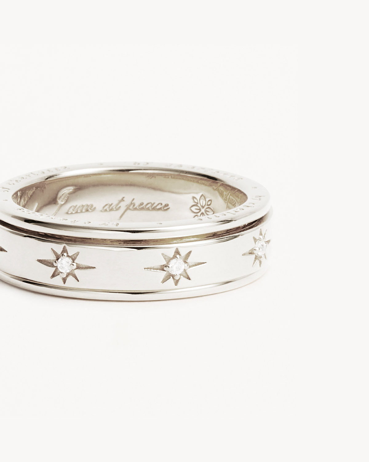 By Charlotte I Am Loved Spinning Meditation Ring, Silver