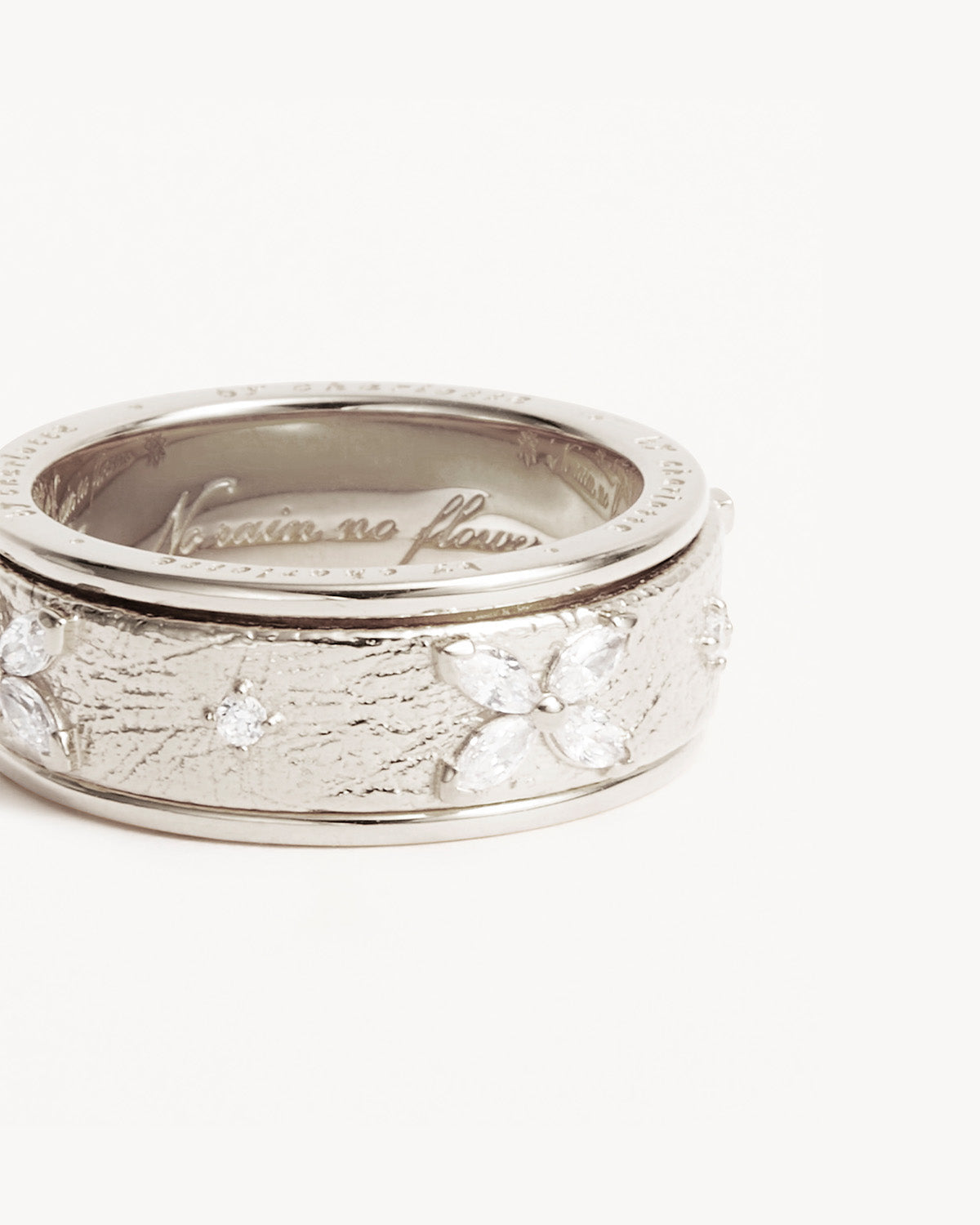 By Charlotte No Rain No Flowers Spinning Meditation Ring, Silver