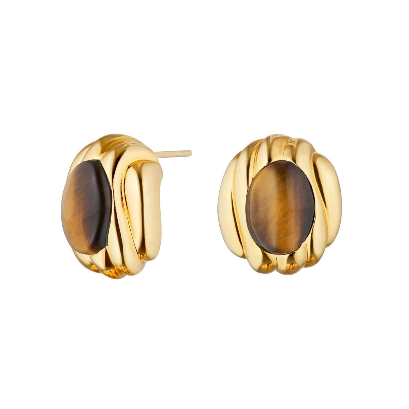 Avant Studio Gia Earrings Tigers Eye, Gold