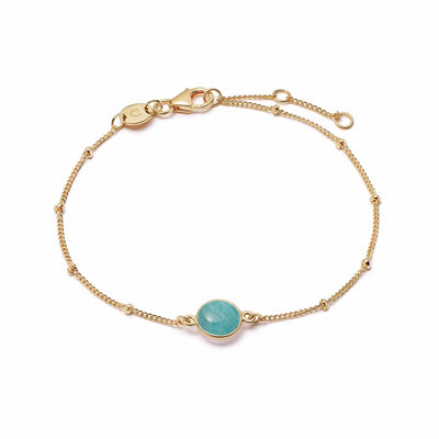 Daisy London Amazonite Healing Stone Bracelet, Gold