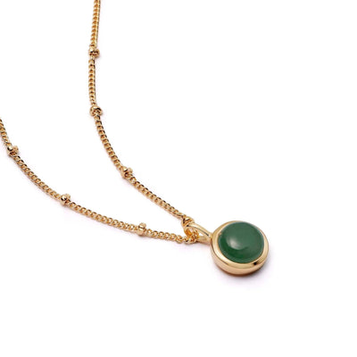 Daisy London Green Aventurine Healing Necklace, Gold