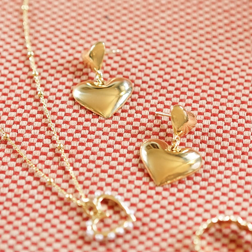 Daisy London Heart Drop Earrings, Gold