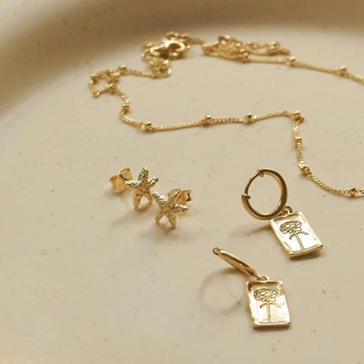 Daisy London Starfish Stud Earrings, Gold