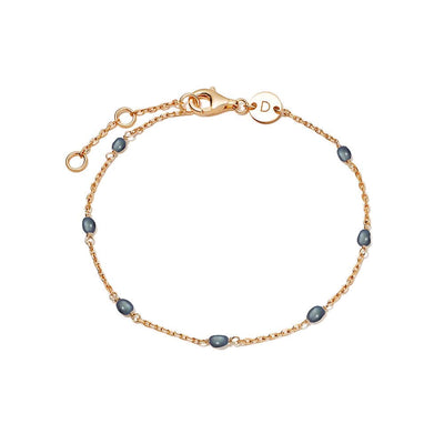 Daisy London Treasures Black Seed Pearl Chain Bracelet, Gold