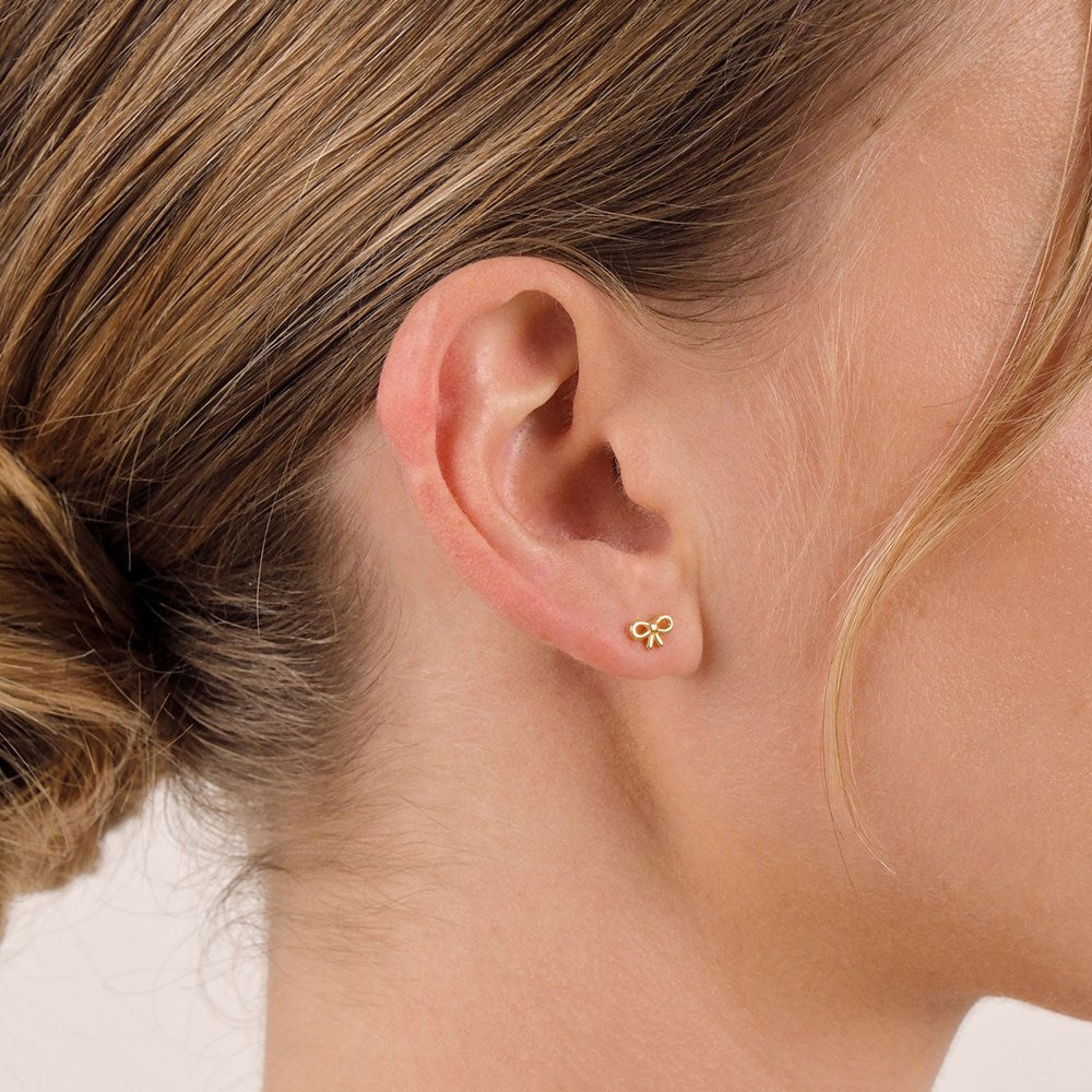 Linda Tahija Bow Stud Earrings, Gold