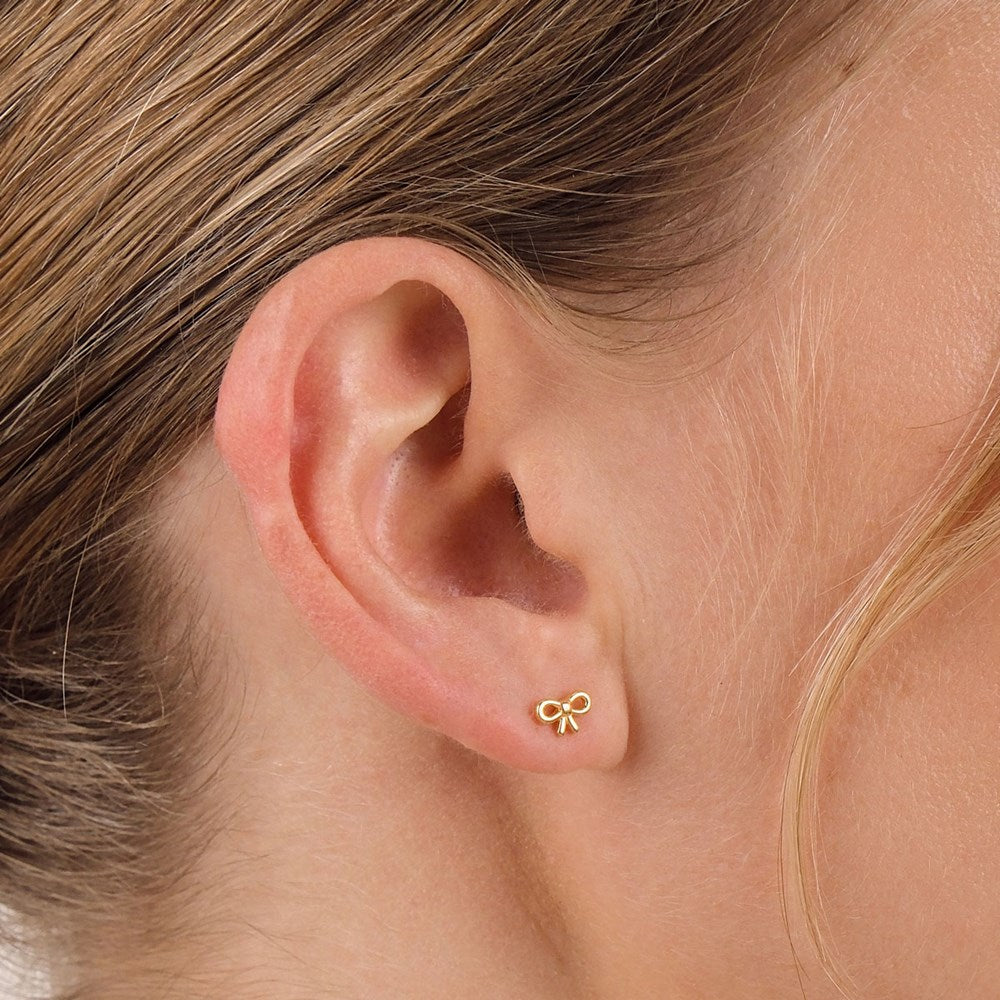 Linda Tahija Bow Stud Earrings, Gold