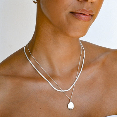 Linda Tahija Edge Necklace, Silver