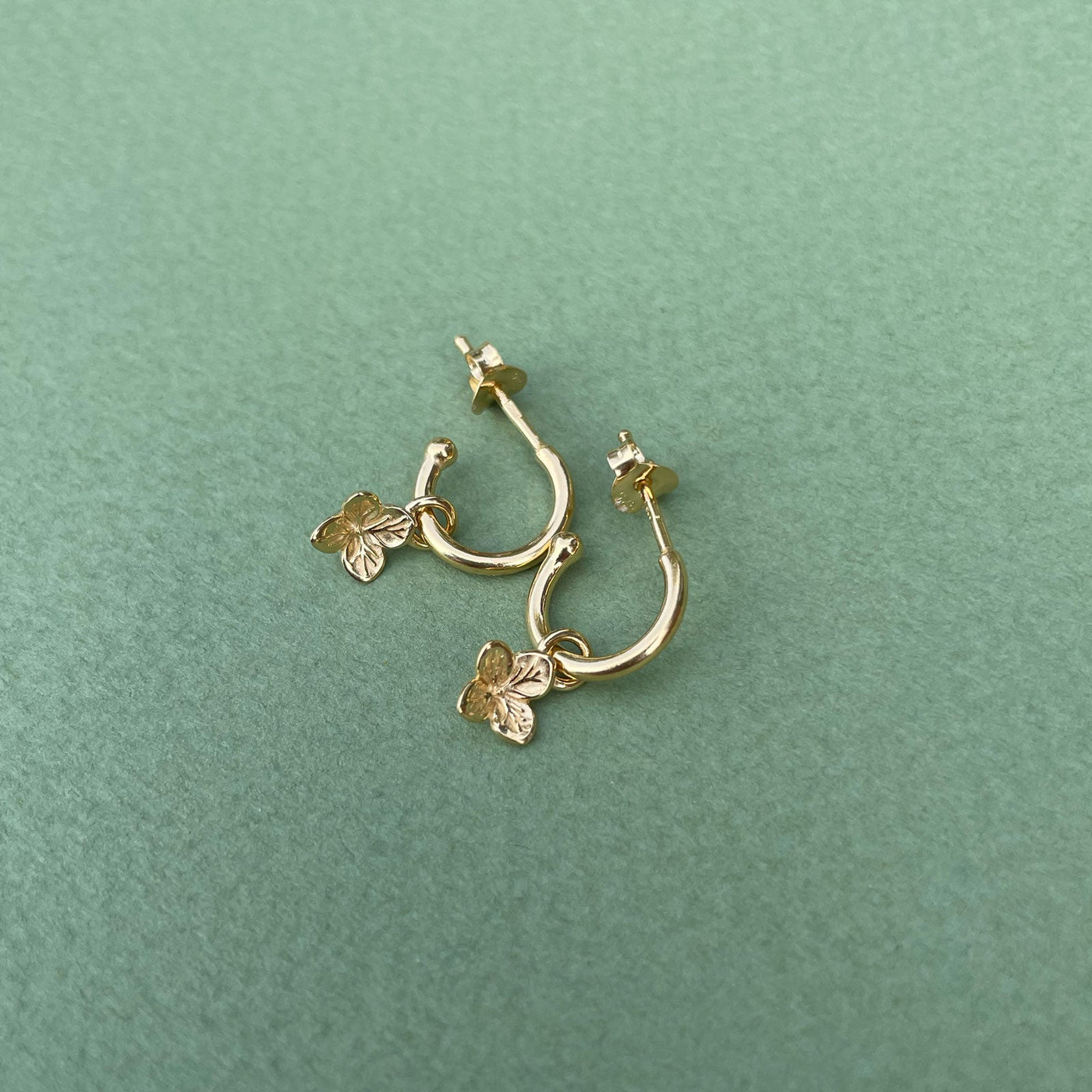 Linda Tahija Hydrangea Charm Hoop Earrings, Gold
