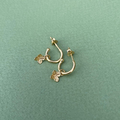 Linda Tahija Hydrangea Charm Hoop Earrings, Gold