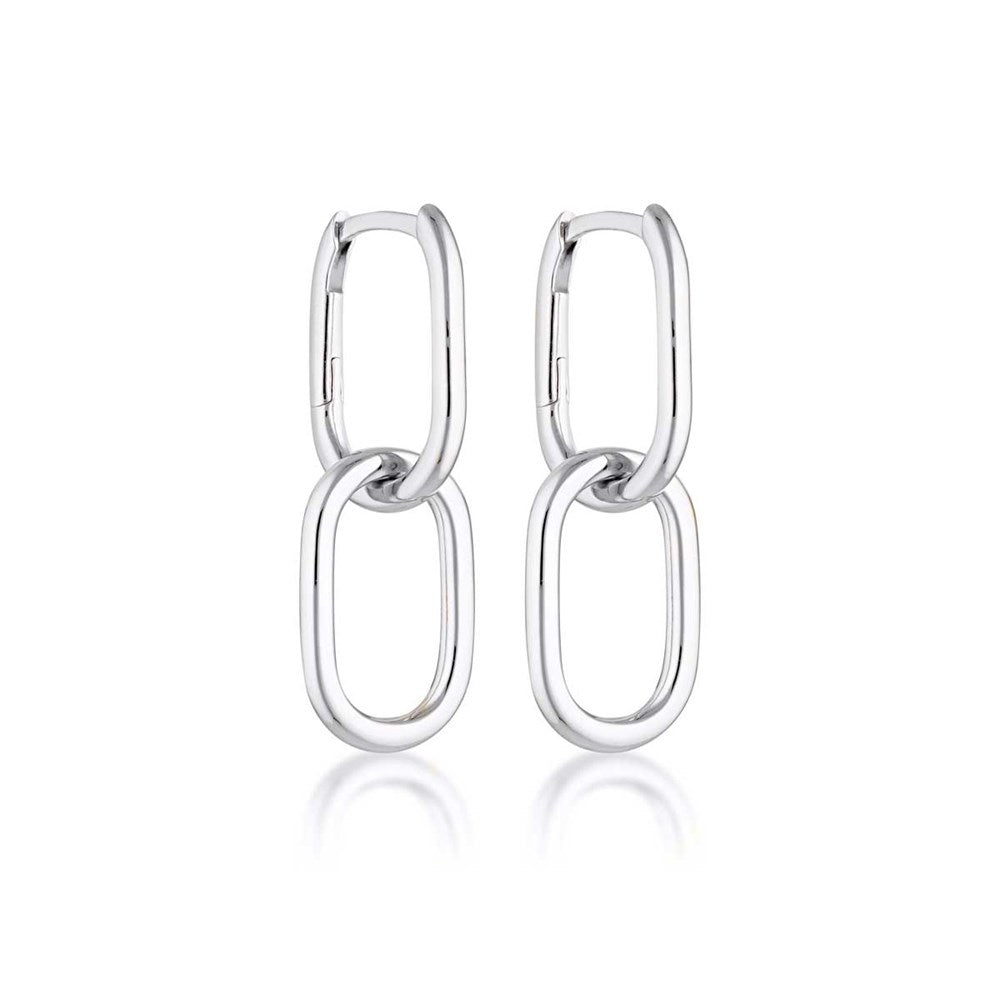 Linda Tahija Oval Linked Hoop Earrings, Gold or Silver