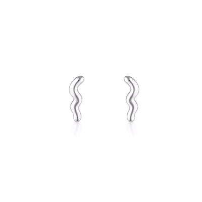 Linda Tahija Wave Stud Earrings, Silver