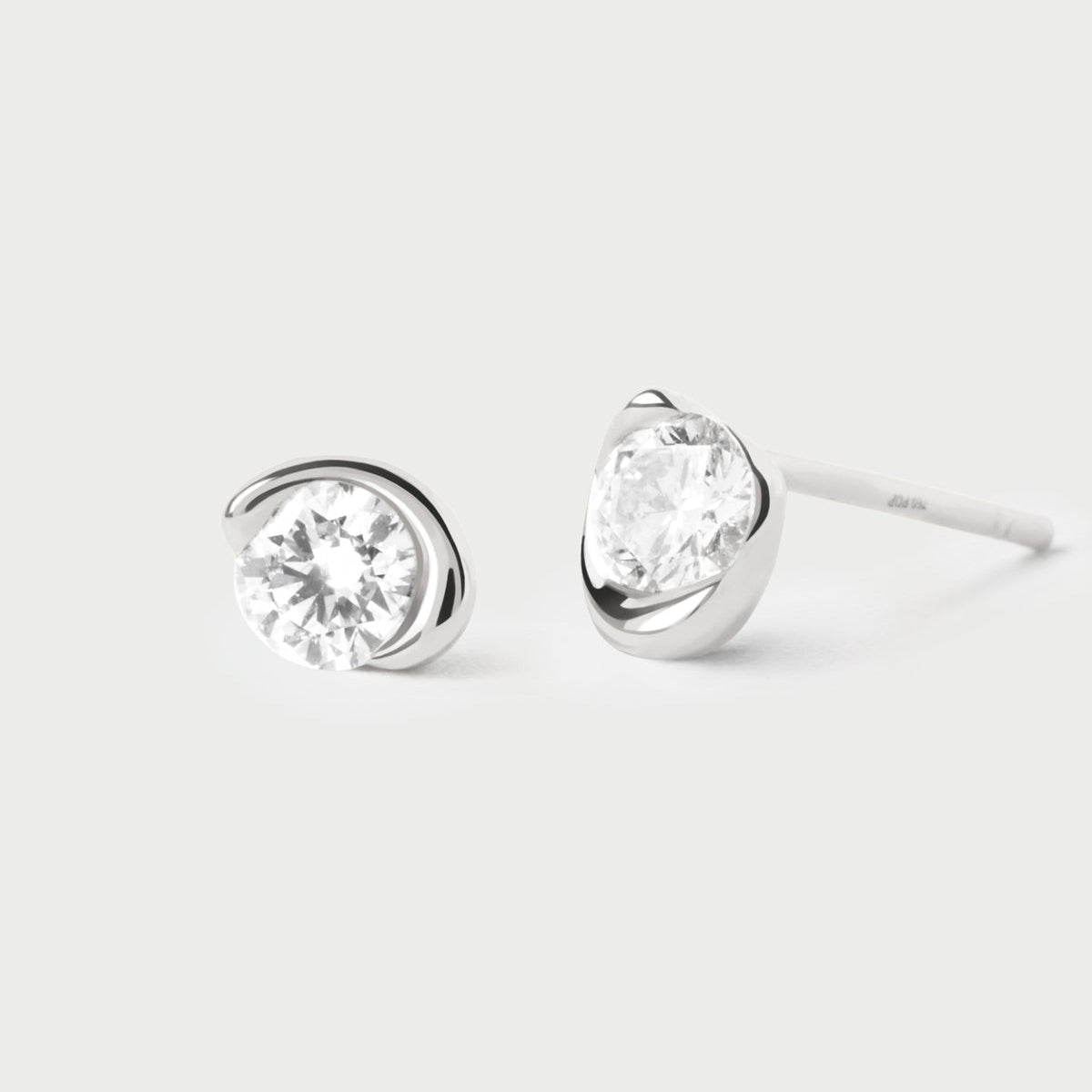 PD Paola Fine 18k Diamond and White Gold Delia Stud Earrings