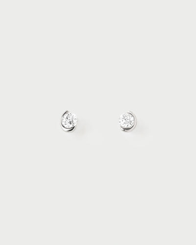 PD Paola Fine 18k Diamond and White Gold Delia Stud Earrings