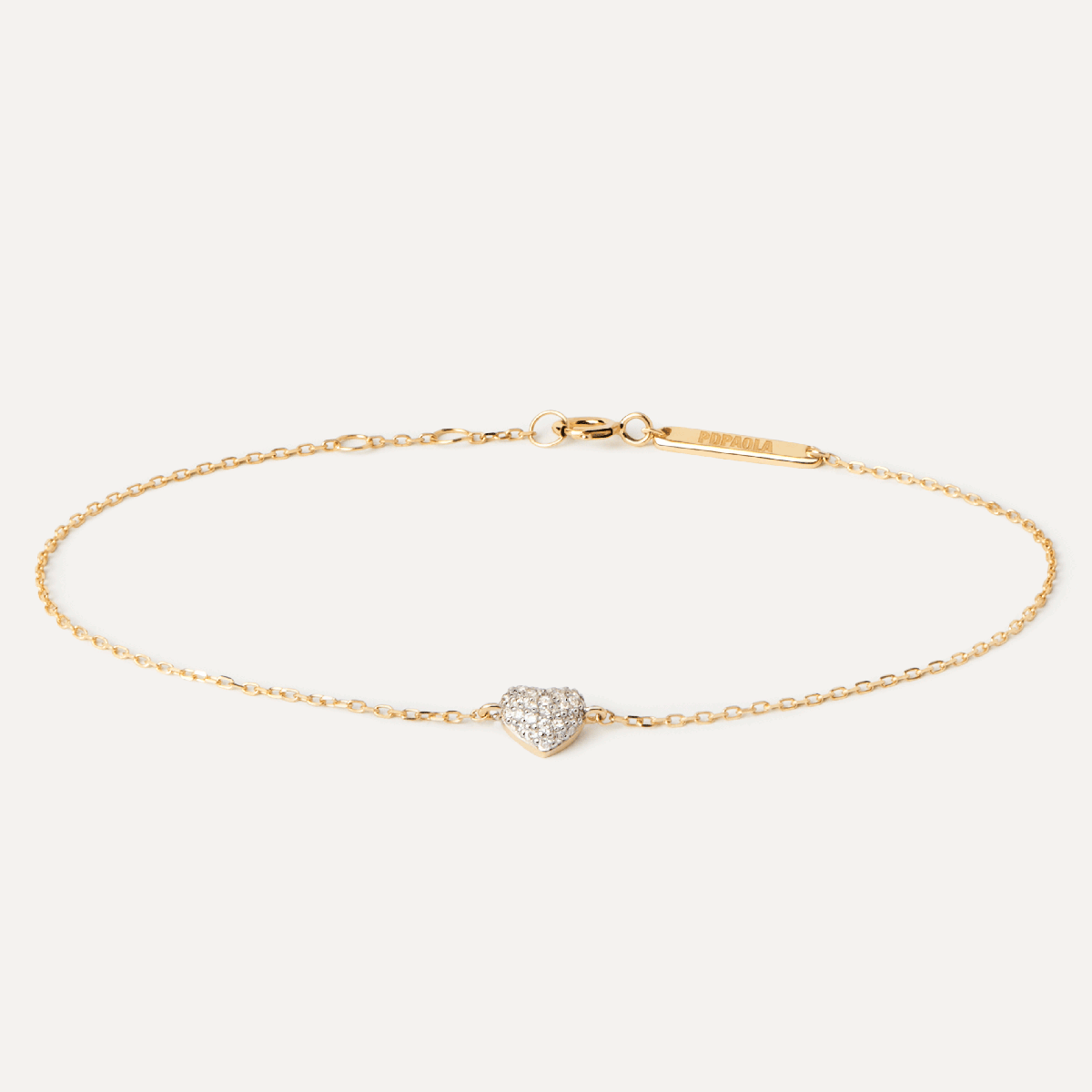 PD Paola Fine 18k Gold Diamond Heart Bracelet