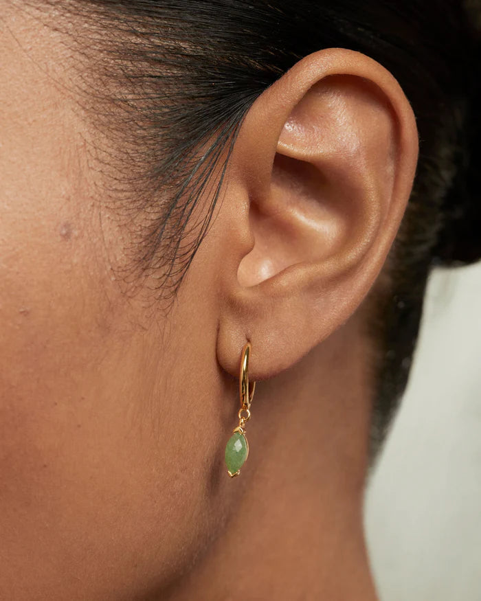 PD Paola Green Aventurine Nomad Hoops, Gold