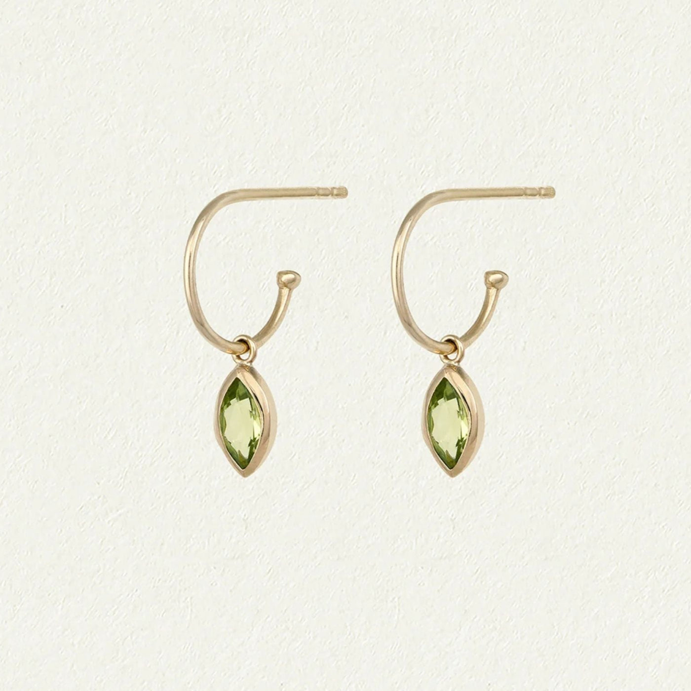 Temple of the Sun Solid Gold Ricci Peridot Hoop Earrings