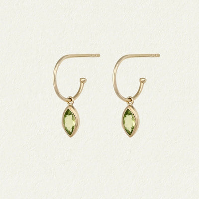 Temple of the Sun Solid Gold Ricci Peridot Hoop Earrings