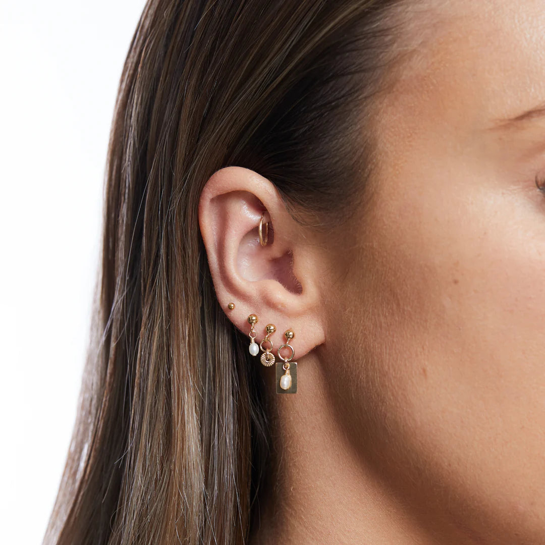 Alana Maria Tara Freshwater Pearl Earrings, Gold