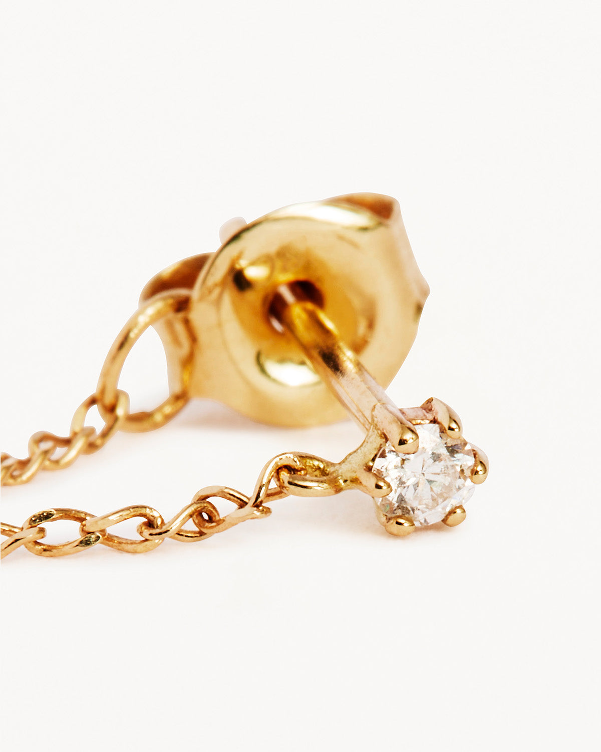 By Charlotte 14k Gold Diamond Sweet Droplet Chain Single Stud Earring