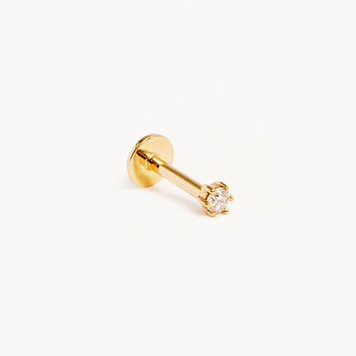 By Charlotte 14k Gold Diamond Sweet Droplet Cartilage Single Flatback Earring