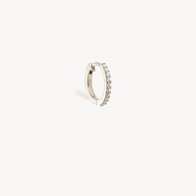 By Charlotte 14k White Gold Celestial Sleeper Single Hoop Earring