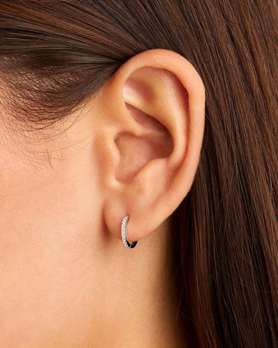 By Charlotte 14k White Gold Celestial Sleeper Single Hoop Earring