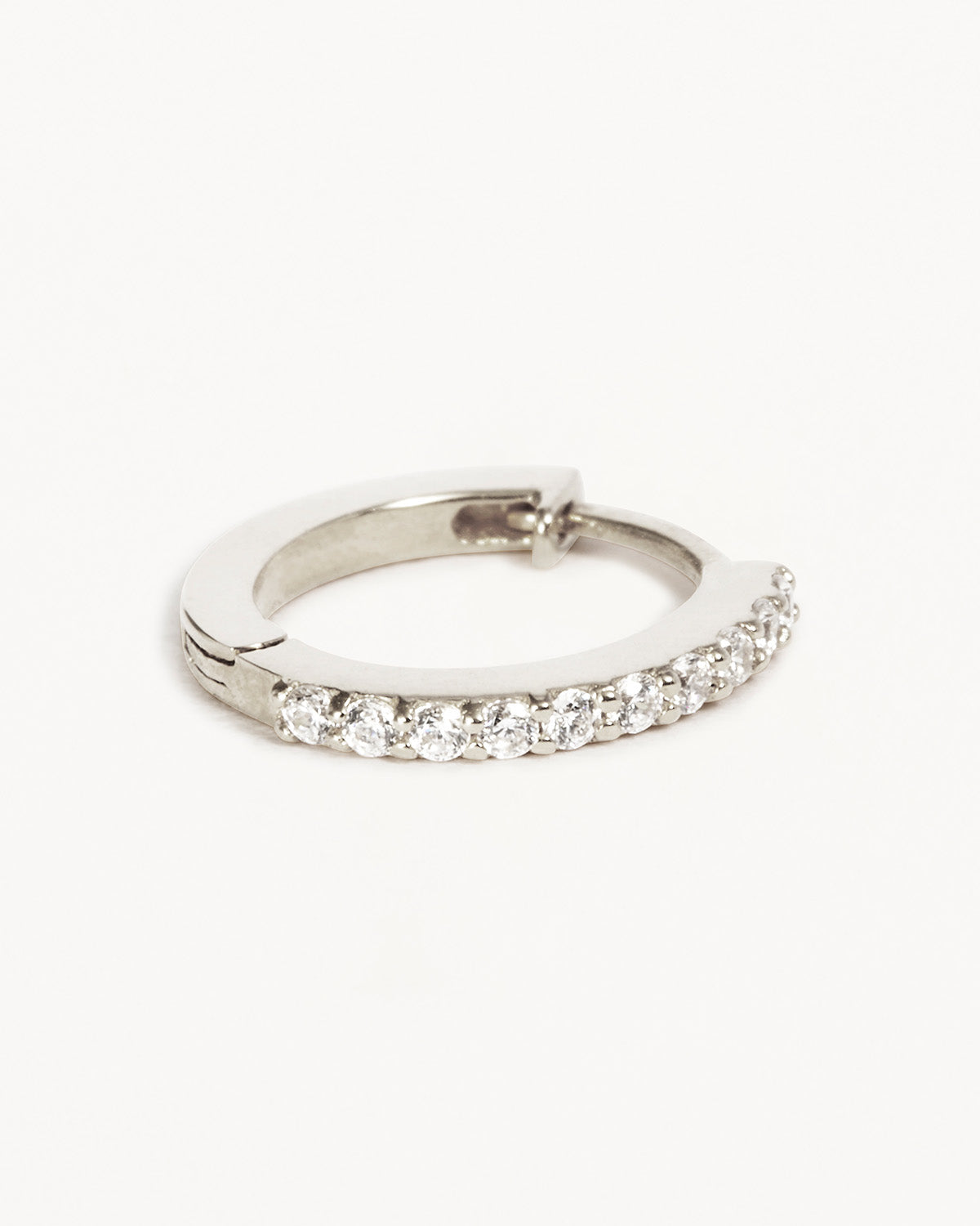By Charlotte 14k White Gold Celestial Sleeper Single Hoop Earring