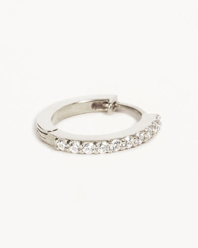 By Charlotte 14k White Gold Celestial Sleeper Single Hoop Earring