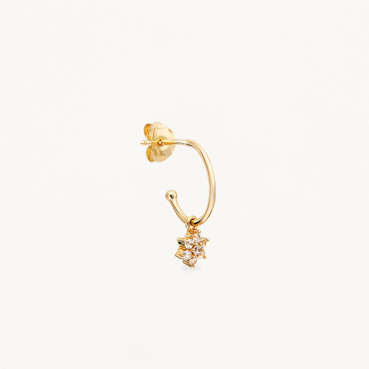 By Charlotte 14k Gold Crystal Lotus Flower Hoop Earring