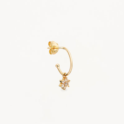 By Charlotte 14k Gold Crystal Lotus Flower Hoop Earring