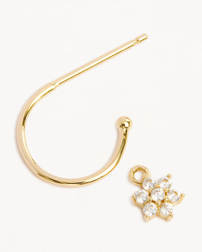By Charlotte 14k Gold Crystal Lotus Flower Hoop Earring