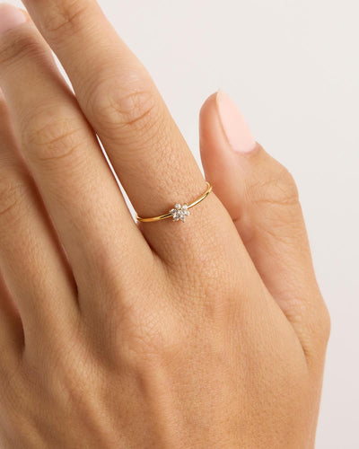 By Charlotte 14k Gold Crystal Lotus Flower Ring