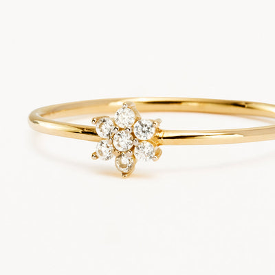 By Charlotte 14k Gold Crystal Lotus Flower Ring