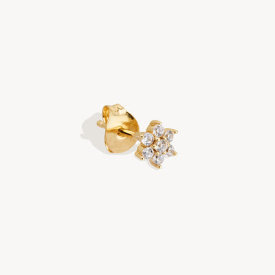 By Charlotte 14k Gold Crystal Lotus Flower Single Stud Earring