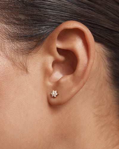 By Charlotte 14k Gold Crystal Lotus Flower Single Stud Earring