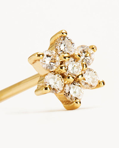 By Charlotte 14k Gold Crystal Lotus Flower Single Stud Earring