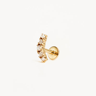 By Charlotte 14k Gold Diamond Whimsical Cartilage Single Flatback Earring