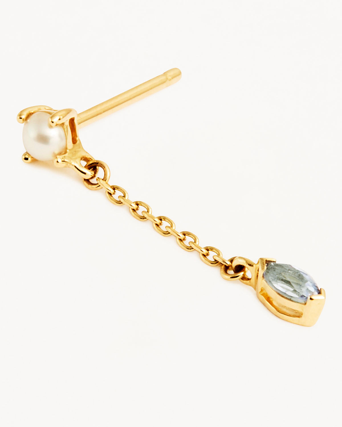 By Charlotte 14k Solid Gold Into The Blue Chain Earring