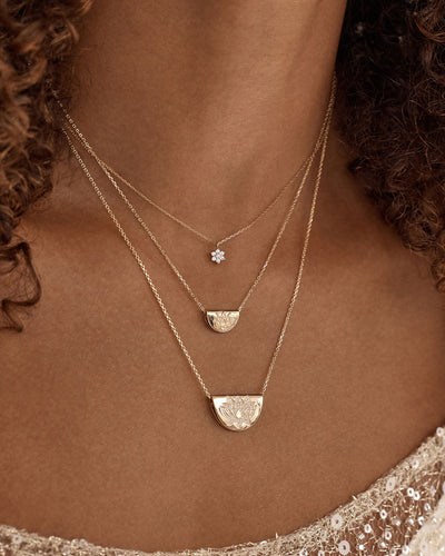 By Charlotte 14k Gold Mini Lotus Necklace