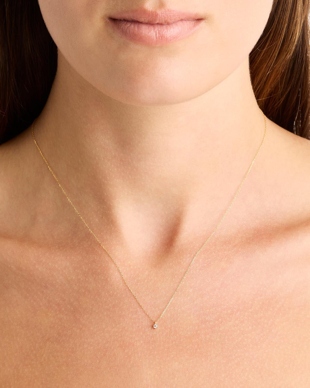By Charlotte 14k Gold Sweet Droplet Diamond Necklace