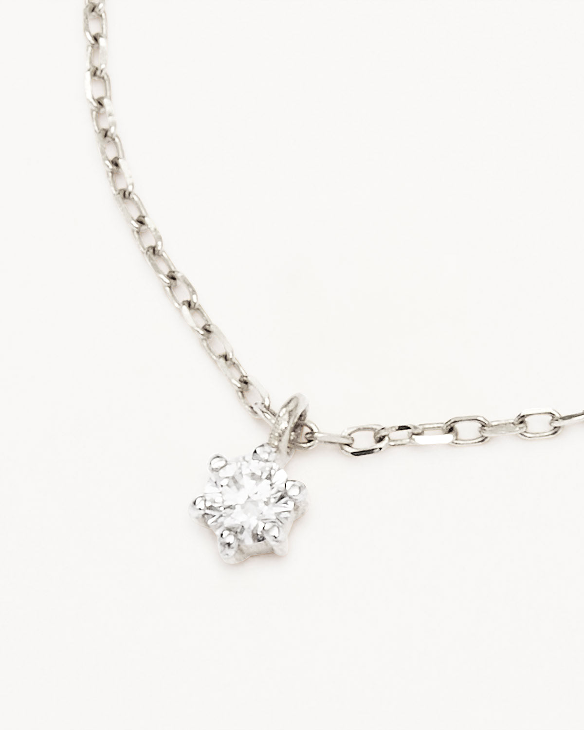By Charlotte 14k White Gold Sweet Droplet Diamond Necklace