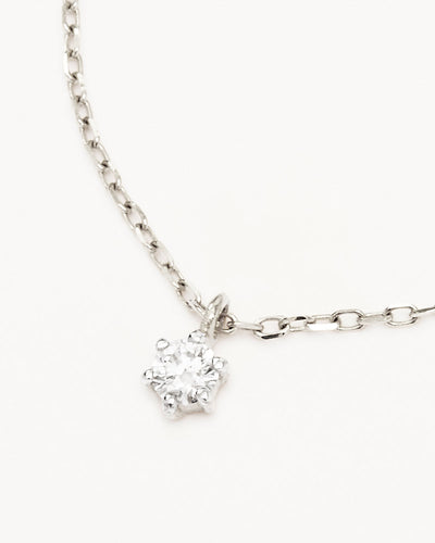 By Charlotte 14k White Gold Sweet Droplet Diamond Necklace