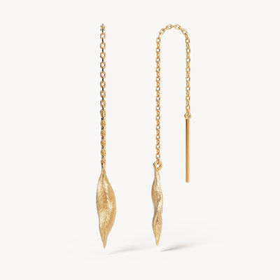 By Charlotte Awaken Thread Earrings, Gold