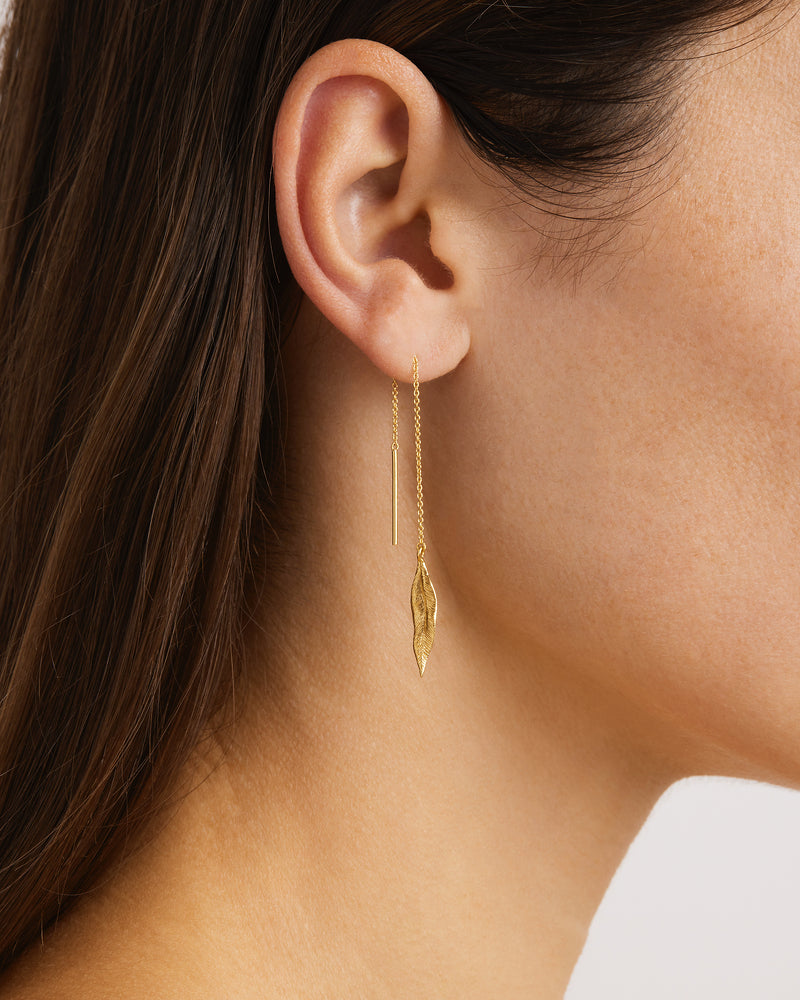By Charlotte Awaken Thread Earrings, Gold