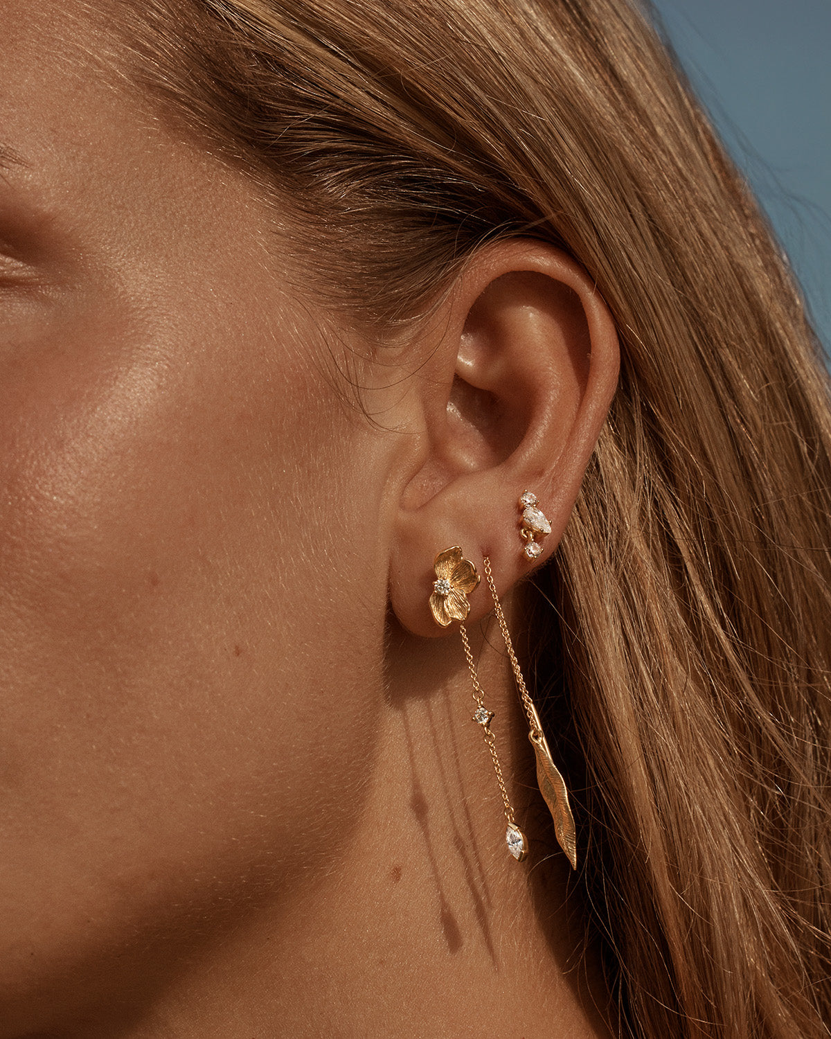 By Charlotte Awaken Thread Earrings, Gold
