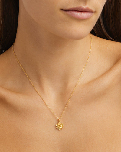 By Charlotte Birth Flower Necklace Narcissus - December, Gold