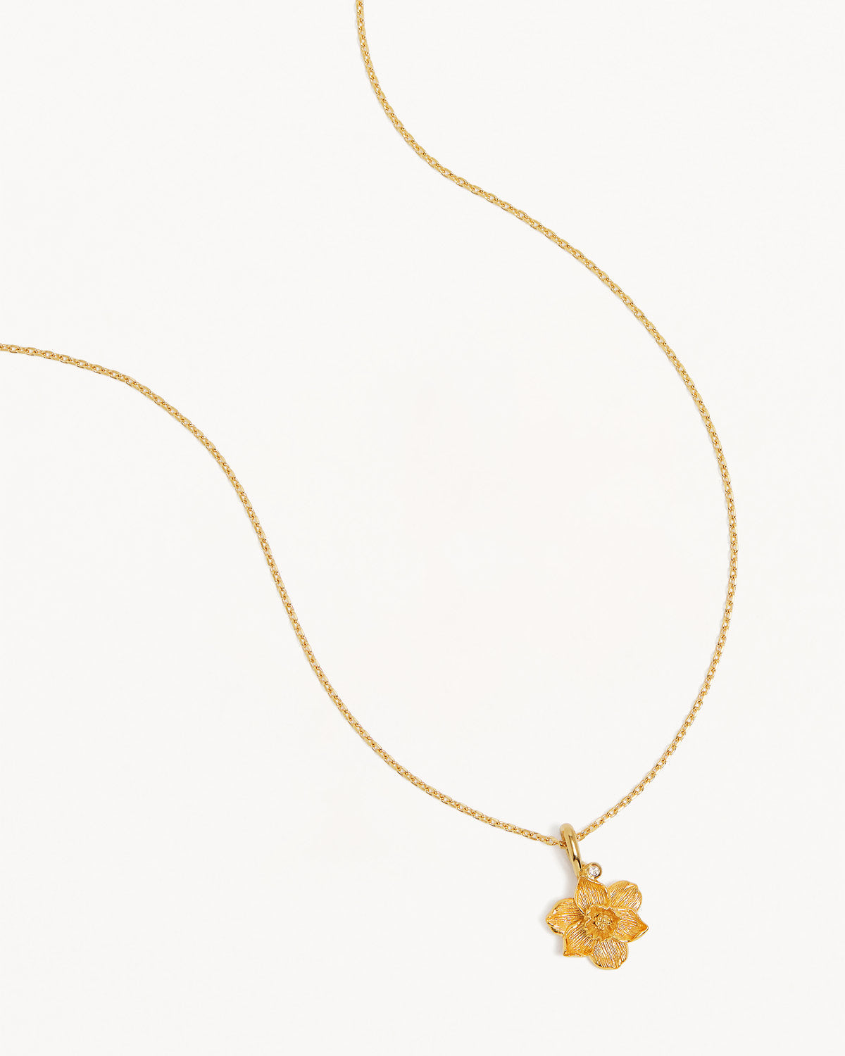 By Charlotte Birth Flower Necklace Narcissus - December, Gold