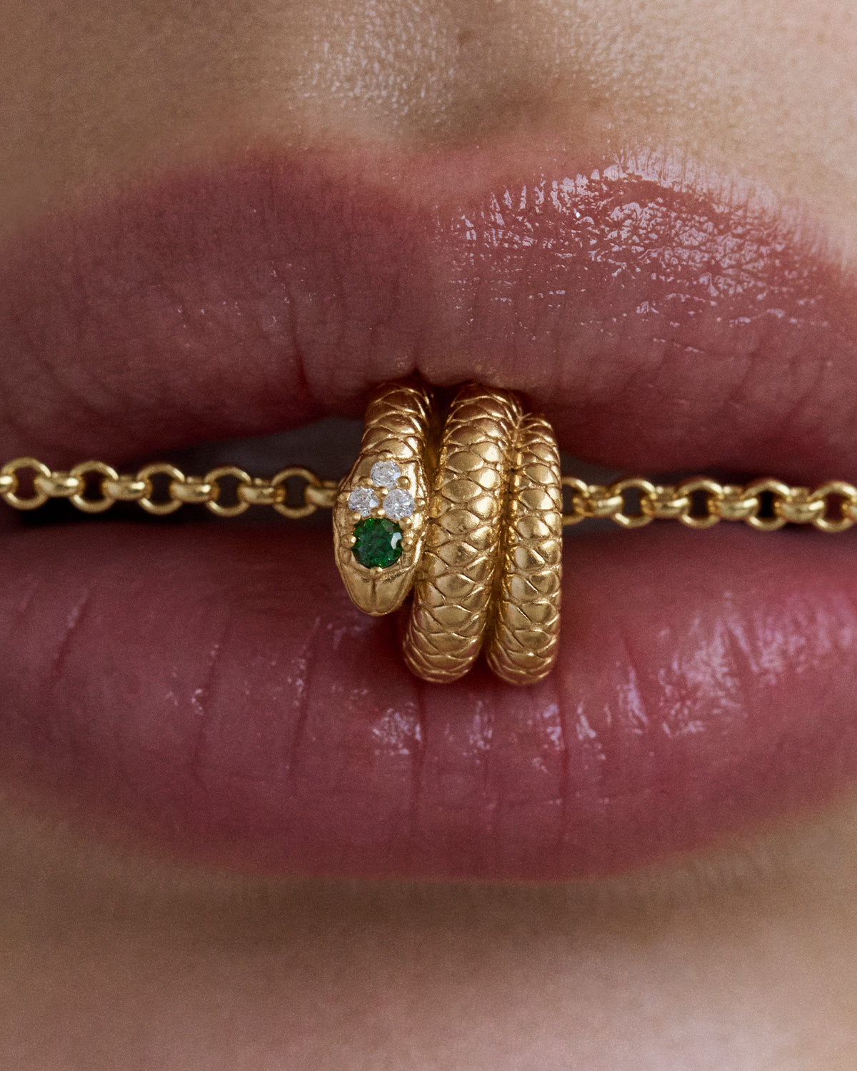 By Charlotte Snake Petal Charm, Gold