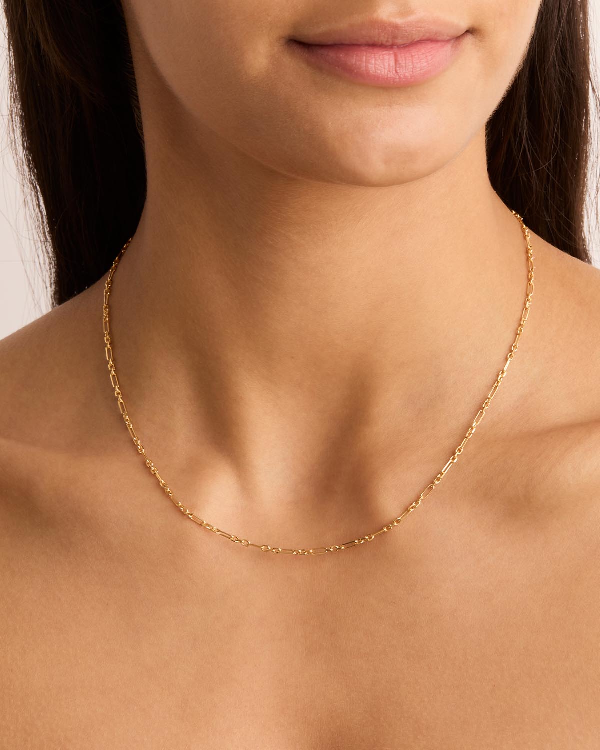 By Charlotte 19" Mixed Link Chain Necklace, Gold