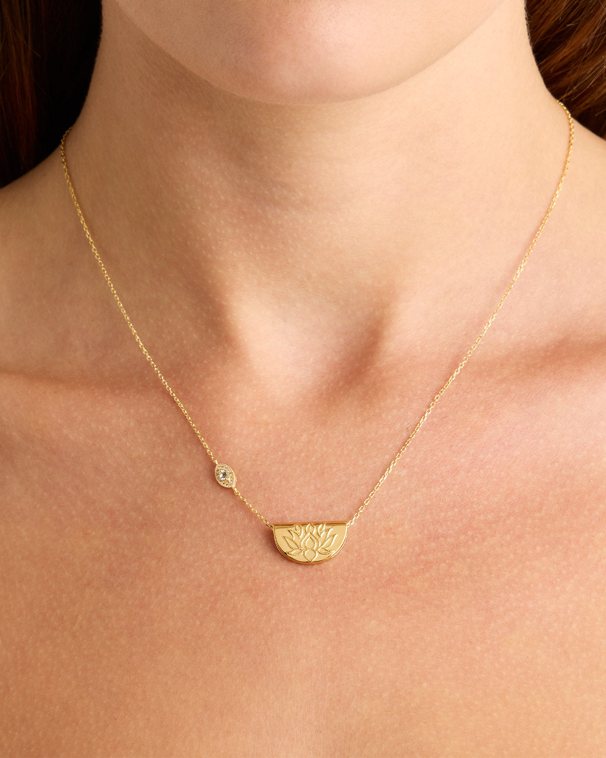 By Charlotte Eye of Peace Lotus Necklace, Gold